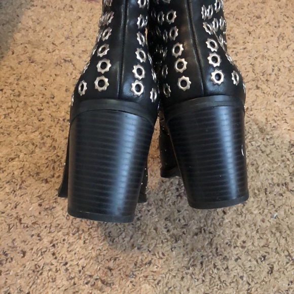 Black Grommet Boots - Picture 4 of 6